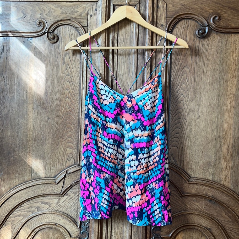Alice & Trixie Silk Top Multicolor Reptile Print
